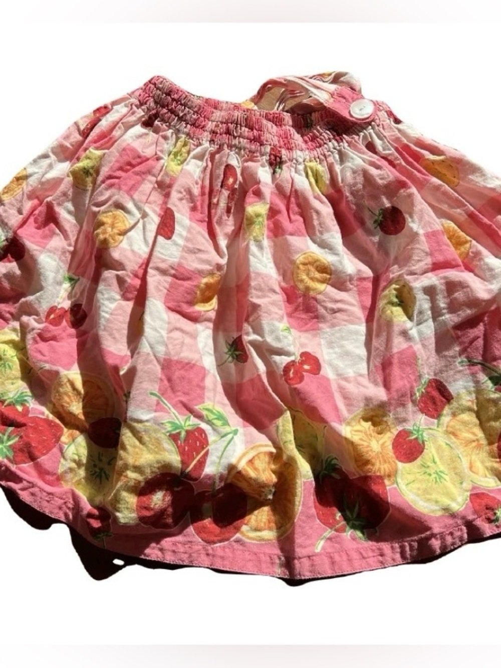 Shirley Temple Japan VTG Y2K Pink Plaid Fruit Skirt